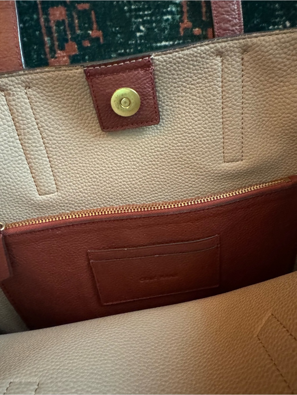 Women's Leather Tote Bag in Burgundy - Picture 6 of 6